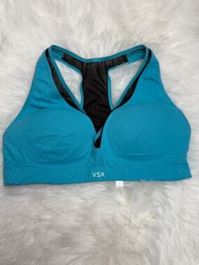 Victoria's Secret VSX Sport 36B High Impact Racerback Padded Sports Bra Blue